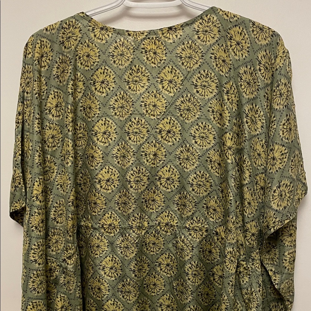 Jayshree Dalal Green Patterned Kafton Size XL - Picture 7 of 9